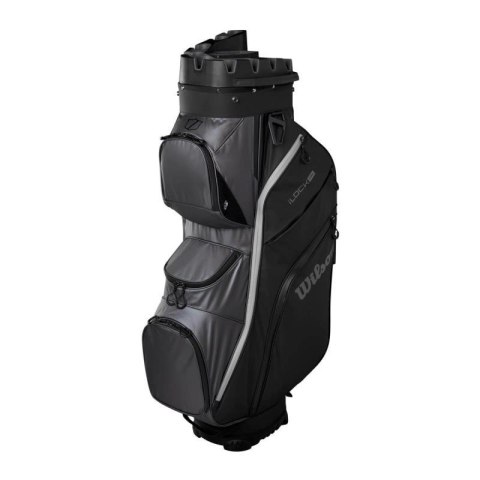 Wilson, torba golfowa nieprzemakalna I-Lock Dry 4, na wózek (cartbag), organizer na kije golfowe (czarno-szara) Wilson, torba golfowa nieprzemakalna I-Lock Dry 4, na wózek (cartbag), organizer na kije golfowe (czarno-szara)